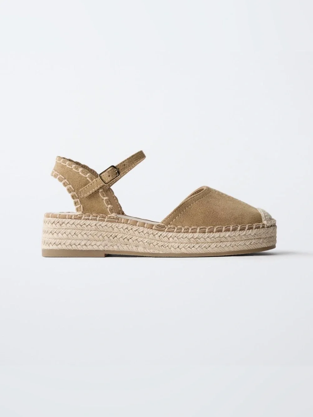 ZARA TOPSTITCHED ESPADRILLES NWT Size: 6 (36 ) * Color: Brown